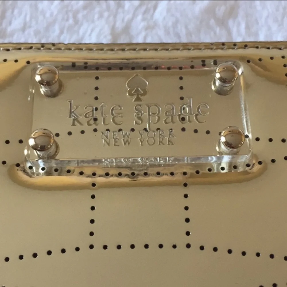 NWOT KATE♠️SPADE MIRROR METALLIC GOLD WALLET